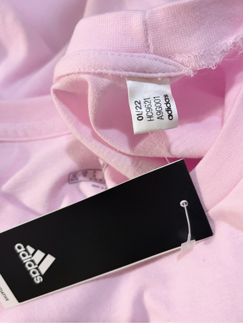 NWT Adidas Plus Size Pink Logo Essentials Dress Cotton 2X New - Picture 4 of 5
